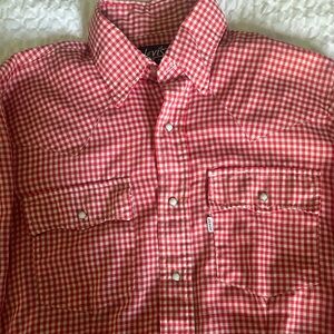 Vintage Levi’s Western Snap Shirt | Red Gingham Pearl Snap 70s